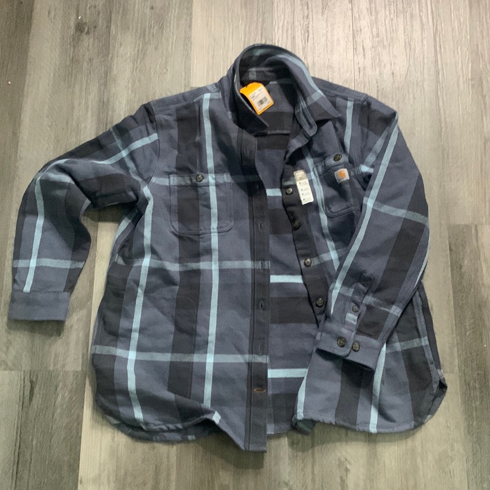 Carhartt Women's Rugged Flex Loose Fit Heavyweight Twill Flannel Long-Sleeve